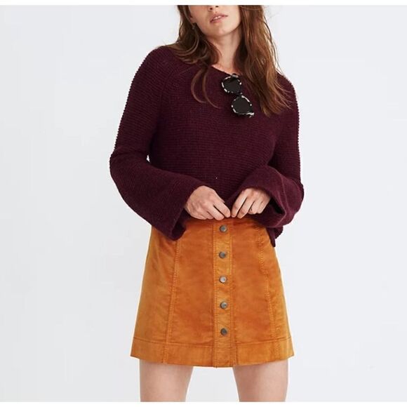 MADEWELL VELVETEEN A-LINE SKIRT SIZE 4 MSRP $88 - Picture 1 of 8